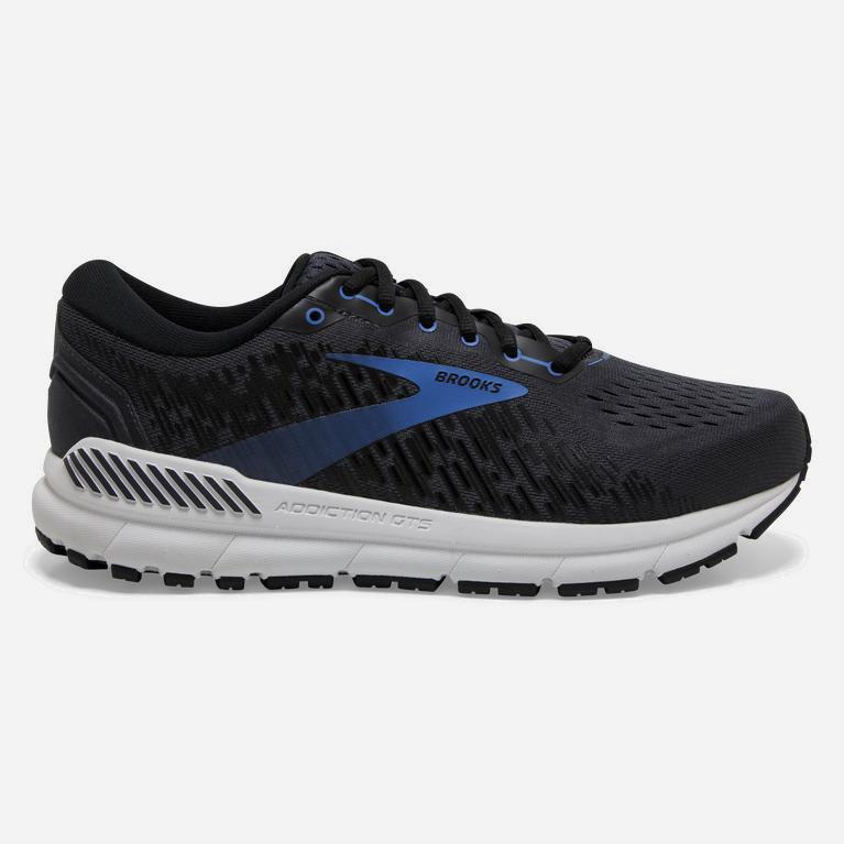 Tenis Brooks Addiction Gts 15 - Zapatillas Para Correr En Asfalto Hombre - Negras / Azules (HYGO-712